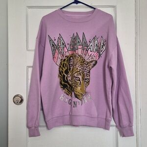 Def Leppard 'High N' Dry' Leopard Graphic Sweatshirt - Pink/purple